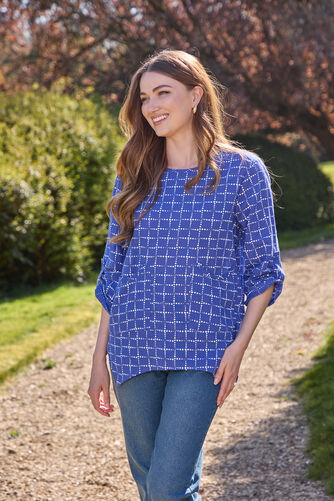 Mudflower – Dotted Check Print Top